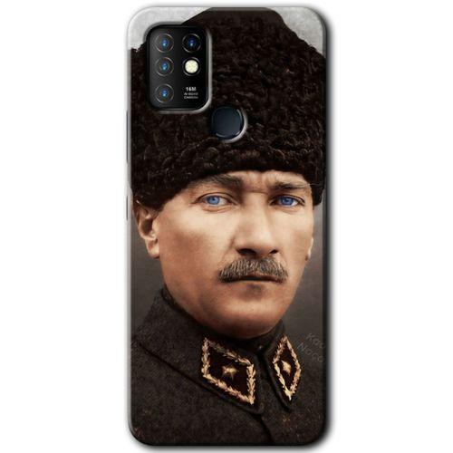 İnfinix Hot 10 Kılıf HD Desen Baskılı Arka Kapak - Başkomutan Atatürk