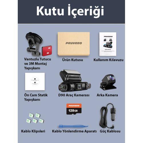 PRUVEEO D90-4CH FHD WI-FI GPS + 128GB SD KART KAME
