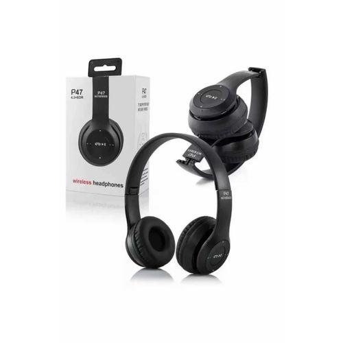 Bluetooth Kablosuz Kulaklık Siyah Wireless 5.0 Kulak Üstü Uzun Pil Ömrü