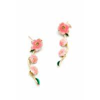 Mineli Çiçek Küpe - Pembe