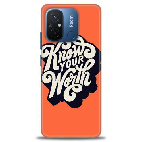 Xiaomi Redmi 12C Kılıf HD Baskılı Kılıf - Know Your Worth + Tam Ekran Koruyucu