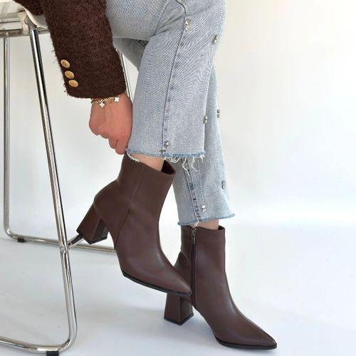 Oter Kahverengi Cilt Topuklu Bot