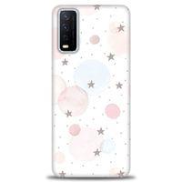 Vivo Y20S Kılıf HD Baskılı Kılıf - Yıldız Puantiye + Tam Ekran Koruyucu