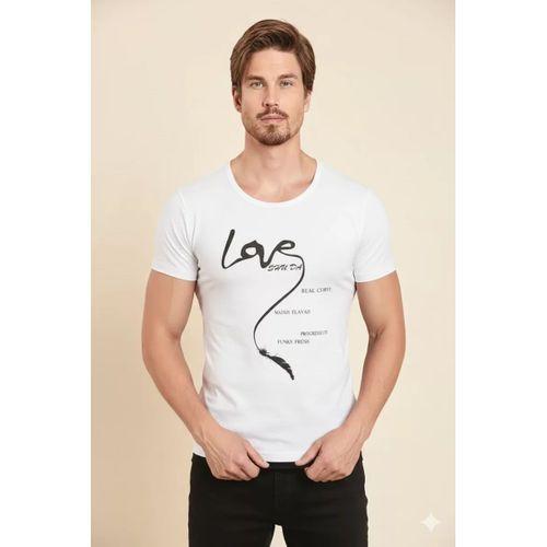 Berrak Erkek  Love Baskılı T Shirt 1037
