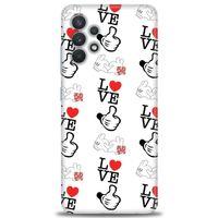 Samsung Galaxy A32 Kılıf HD Baskılı Kılıf - Love Mickey + Tam Ekran Koruyucu