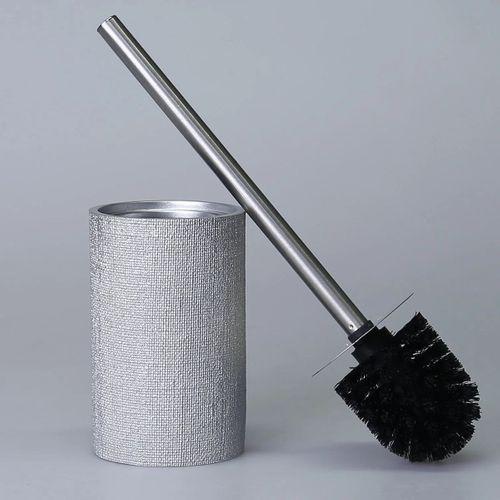 By Selim Linen Gümüş 5 Parça Polyester Banyo Seti