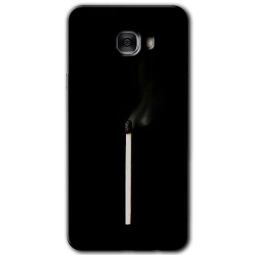 MRCİLETİSİM Samsung Galaxy C9 Pro Kılıf HD Desen Baskılı Arka Kapak + Temperli Cam - Sönmüş Kibrit