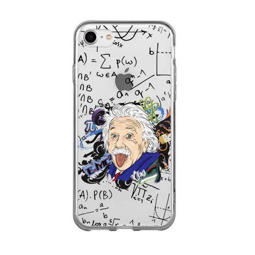 iPhone 7 Einstein In Formula Desenli Premium Şeffaf Silikon Kılıf