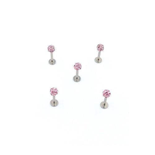Renkli Taşlı Çelik 5 Adet Kaş Tragus Piercing