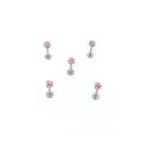 Renkli Taşlı Çelik 5 Adet Kaş Tragus Piercing