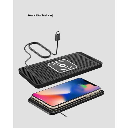 Manyetik Şarj Pedi 7.5w 10w 15w Hızlı Şarj Kaymaz Tabanlı