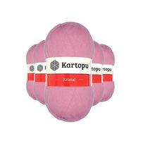 5 Adet Kristal Çift Katlı El Örgü Lif İpi Pembe K774 - kartopu mudanis