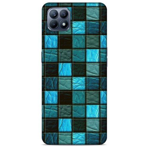 Huawei P40 Lite Kılıf Patchwork (27) Tasarımlı Kılıf Turkuaz Siyah