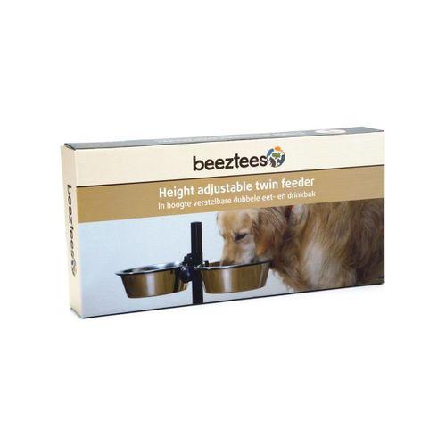 Beeztees Köpek İkili Mama Su Kabı, Ayaklı, Paslamaz Çelik, 25cm, 2x2,5L