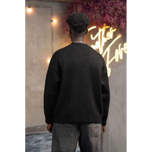 Oversize V Yaka Düğme Kapamalı Salaş Model Hırka