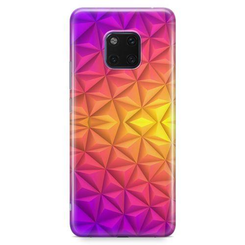 Huawei Mate 20 Pro Kılıf Elmas Rainbow Arka Kapak Koruma Desenli Full Koruyucu