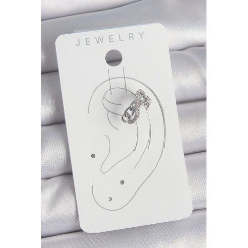 Pirinç Gümüş Renk Zirkon Taşlı Zincir Sonsuzluk Model Kadın Kıkırdak Küpe