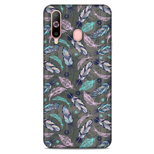 Samsung Galaxy A60 Kılıf Desenli Özel Seri Tüyler (6) Silikon Kılıf