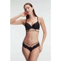 Destekli Balenli Kaplı Dantel Detaylı Sütyen Slip İç Çamaşırı Takımı