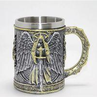 Savaşçı Melek Kanatlı 3d Kabartmalı Paslanmaz Çelik Kupa Alk4384
