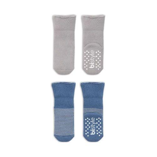 Bistyle Çemberli Kaymaz Havlu Soket Çorap 2'Li BS10503 İndigo Gri