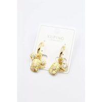 Taşlı Charm Küpe - Altın