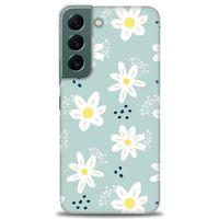 Samsung Galaxy S22 Kılıf HD Baskılı Kılıf - Papatyalar + Tam Ekran Koruyucu