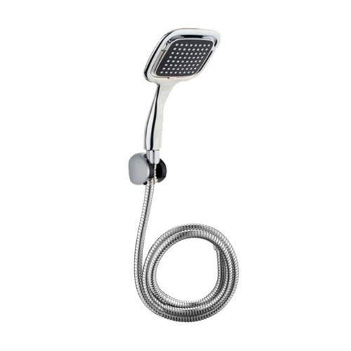 Siyah Duş Başlığı Seti Spiral Hortumlu El Duşu Ve Duvar Askısı Banyo Seti