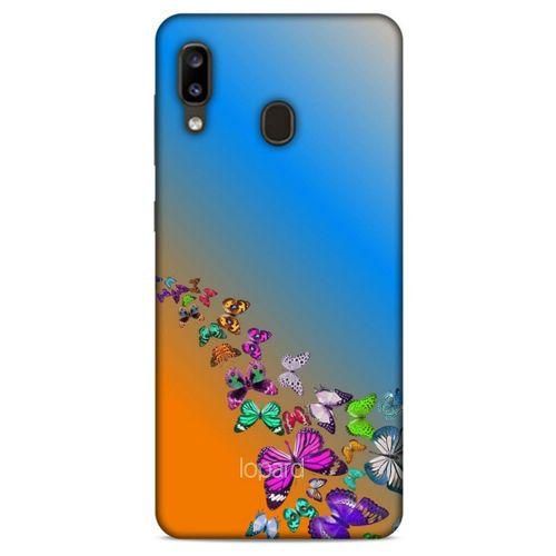 Samsung Galaxy A20 Kılıf Kelebek Etkisi (50) Shockproof Kılıf Bordo Pembe