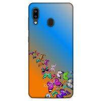 Samsung Galaxy A20 Kılıf Kelebek Etkisi (50) Shockproof Kılıf Bordo Pembe