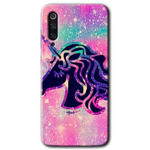 Xiaomi Mi 9 Kılıf HD Desen Baskılı Arka Kapak - Unicorn Kristal + Kırılmaz Cam