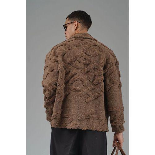 Oversize Önü Çıtçıt Kapamalı Astarsız Ve Cepsiz Peluş Ceket