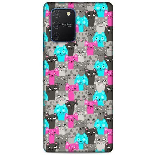 Lopard Samsung Galaxy S10 Lite Uyumlu Kılıf Kediler (7) Telefon Kılıfı Pembe Mavi Gri