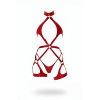 Kırmızı Harness Takım Deri Metal Halka Detaylı - Brf1331