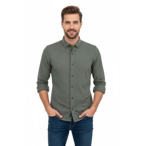 Erkek Spor Slim Fit Uzun Kol Petek Dokulu Gömlek BGL-ST04823