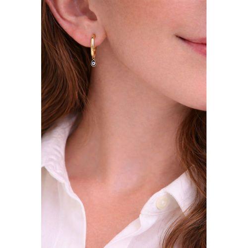 925 Ayar Mineli Göz Hagi Kadın Gümüş Küpe Altın Kaplama