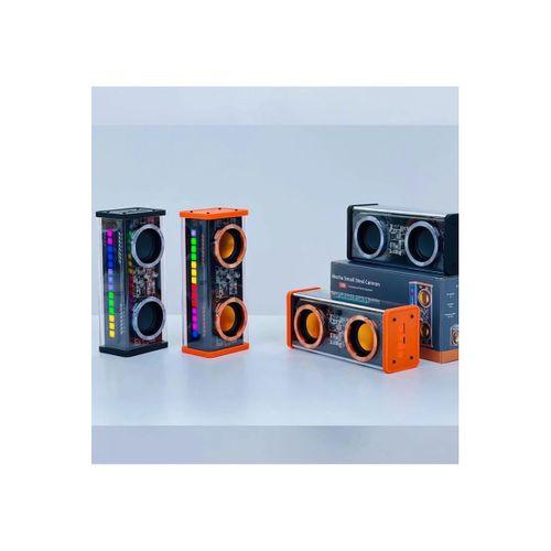 Şeffaf Mecha Müzik Tws Stereo Rgb İşıklı Hoparlör Kablosuz Bluetooth 5.0 Taşınabilir Hoparlör V9