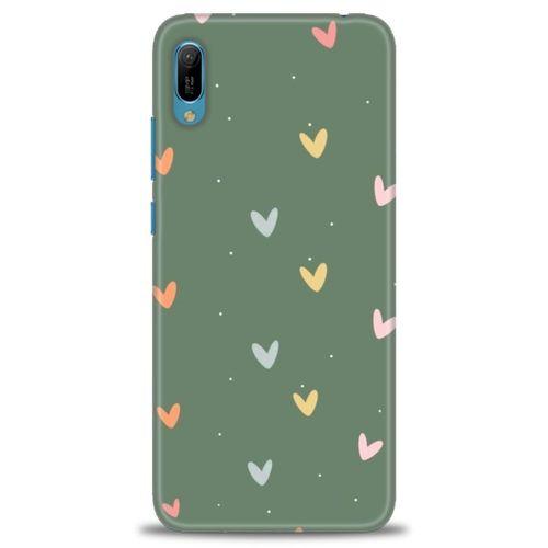 Huawei Y6 2019 Kılıf HD Baskılı Kılıf - Soft Kalpler + Tam Ekran Koruyucu