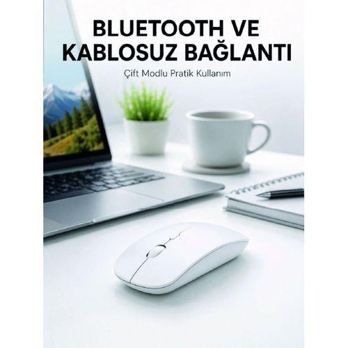 Bluetooth Kablosuz Wireless Mouse  Sessiz Ergonomik 5000 Dpı Fare
