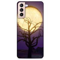 Samsung Galaxy S21 Uyumlu Kılıf Mor Delisi (7) Telefon Kılıfı Ay Ağaç