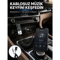 Usb Aux Bluetooth Adaptörü Kablosuz Ses Aktarım Cihazı