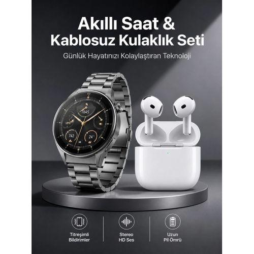 Akıllı Saat Ve Kulaklık Seti Bildirim Görme Arama Cevaplama Anc Özelliği