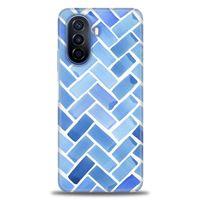 Huawei Nova Y70 Kılıf HD Baskılı Kılıf - Mavi + Tam Ekran Koruyucu