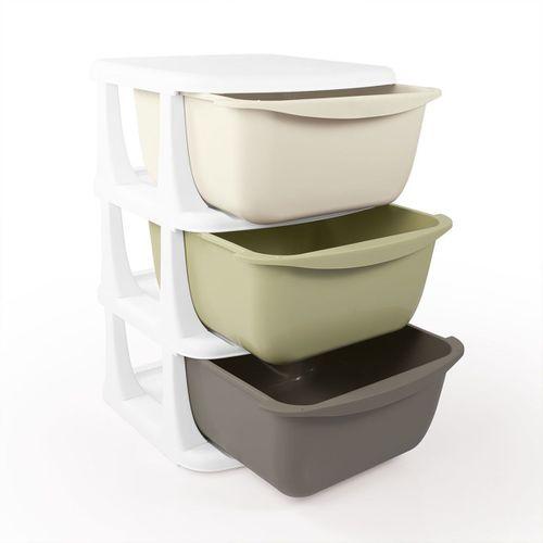 7130 3 Katlı 3 Çekmeceli Saklama Ünitesi -Dolu Oyuncak