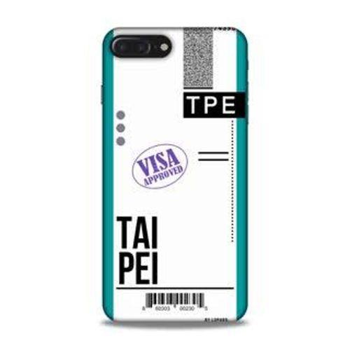 Apple iPhone 7 Plus Kılıf Uçak Bileti Taipei Arka Kapak Koruma Desenli Full Koruyucu