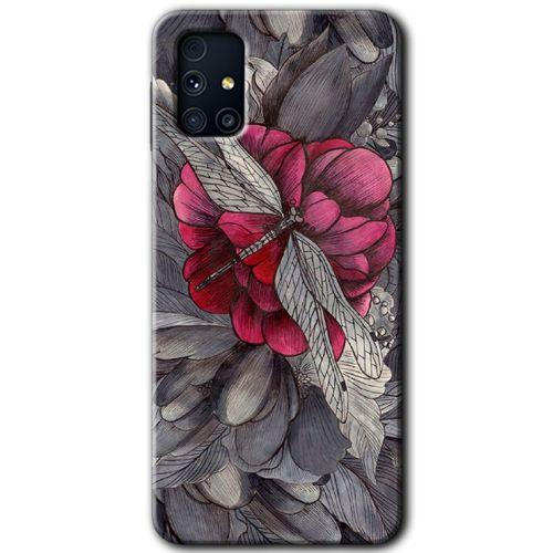 MRCİLETİSİM MRCİLETİSİM Samsung Galaxy M31s Kılıf HD Desen Baskılı Arka Kapak + Temperli Cam - kelebek Ömrü