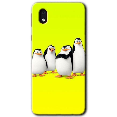 MRCİLETİSİM Samsung Galaxy A01 Core Kılıf Baskılı Kapak - Penguenler +Tam Kaplayan Mat Seramik