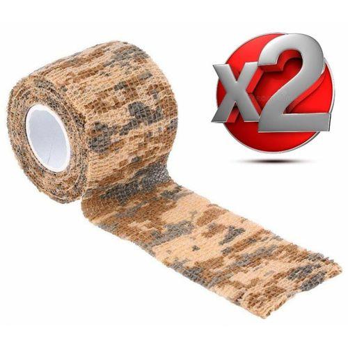 2 Adet Kamuflaj Bant 5cmx4,5Mt Su Geçirmez Elastik Bandaj-No:9