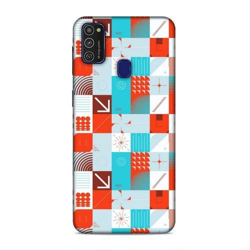Samsung Galaxy M21 Uyumlu Kılıf Insomnia (33) Hybrid Kılıf Turkuaz Kırmızı