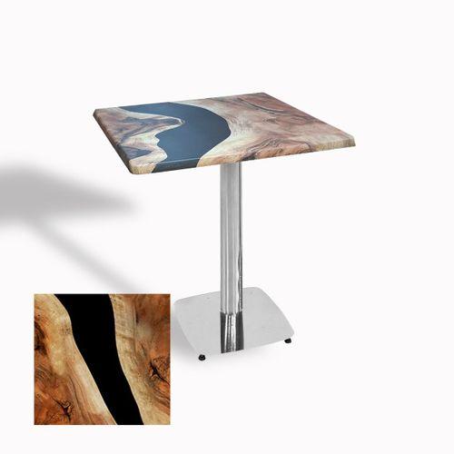 Dockers Tokyo Kare Masa (Kromnikel) 70x70 cm - (Werzalit, Wermodin ve Allzalit Tabla) - Epoxy